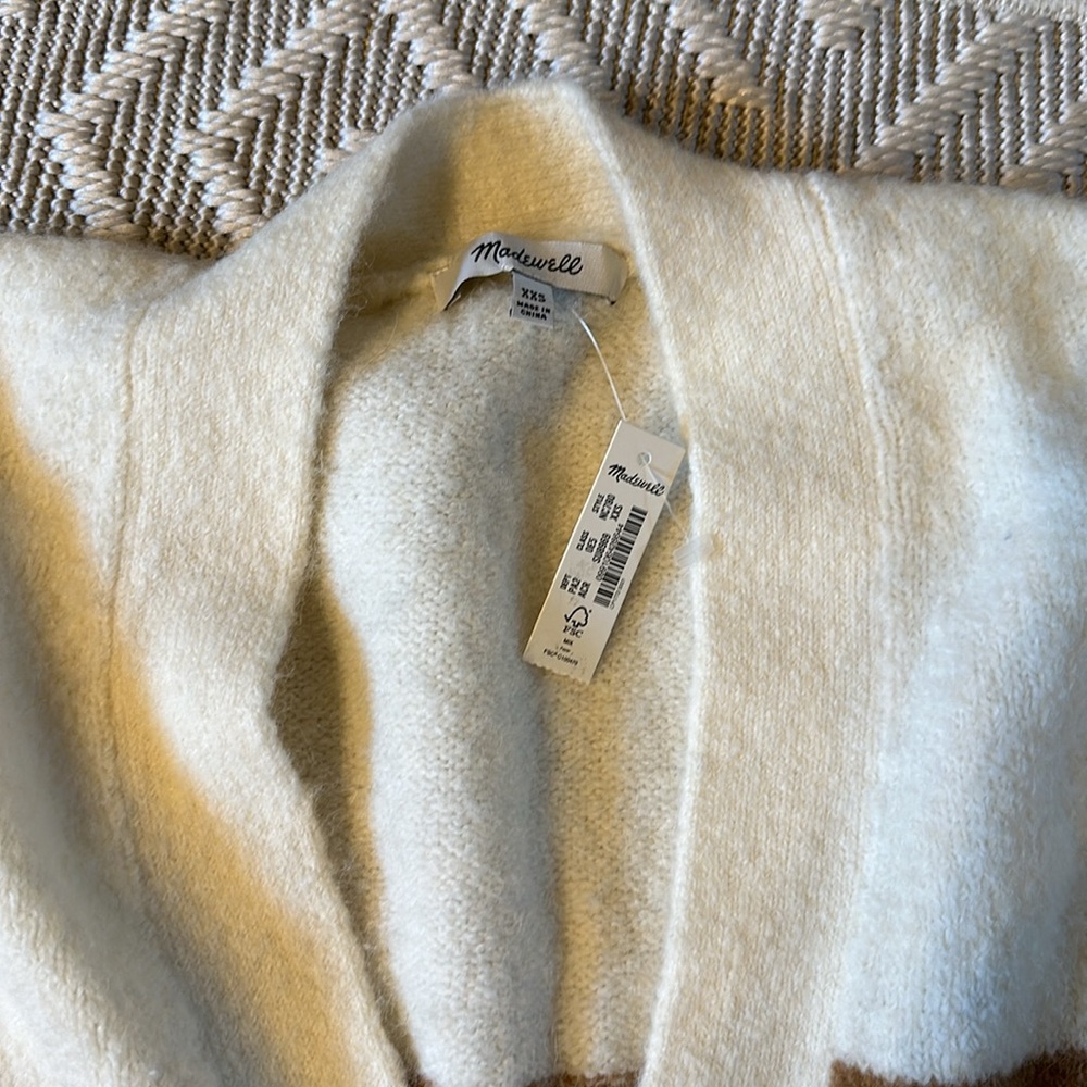 Madewell Allston Double-Button Cardigan Sweater in Colorblock *NWT - Picture 7 of 9